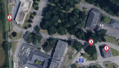Vue aérienne contemporaine du lieux de mémoire.