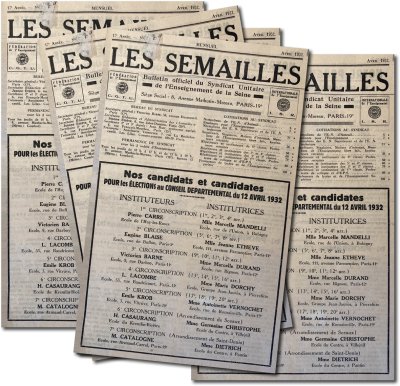 « Les Semailles », revue du Syndicat Unitaire de l'Enseignement de la Seine 1932