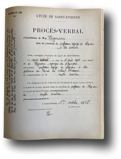 Procès verbal d'installation - Archives Départementales de la Loire - Fonds Fauriel (cote T2472)